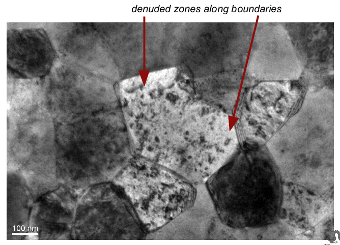 columnar microstructure showing denuded zones.